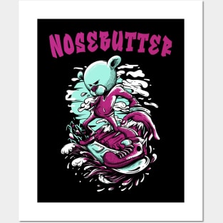 Nosebutter, nose butter, snowboarding, snow holiday sticker Posters and Art